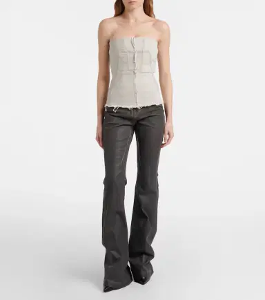 Rick Owens Strapless denim top | Thumbnail 4 Rick Owens Strapless denim top | Thumbnail 4