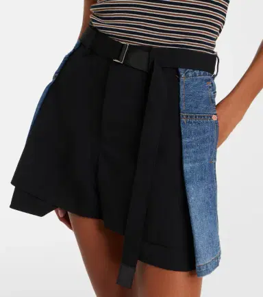 Sacai Paneled denim shorts | Thumbnail 4