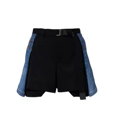 Sacai Paneled denim shorts | Thumbnail 1