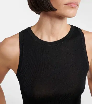 Saint Laurent Ribbed-knit jersey tank top | Thumbnail 3 Saint Laurent Ribbed-knit jersey tank top | Thumbnail 3