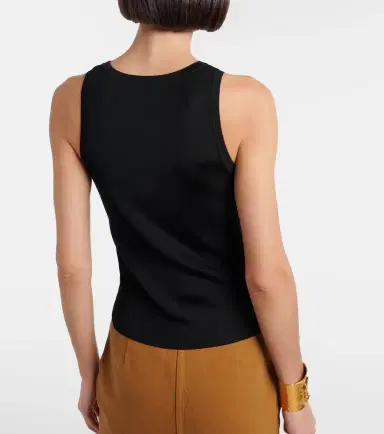 Saint Laurent Ribbed-knit jersey tank top | Thumbnail 4 Saint Laurent Ribbed-knit jersey tank top | Thumbnail 4