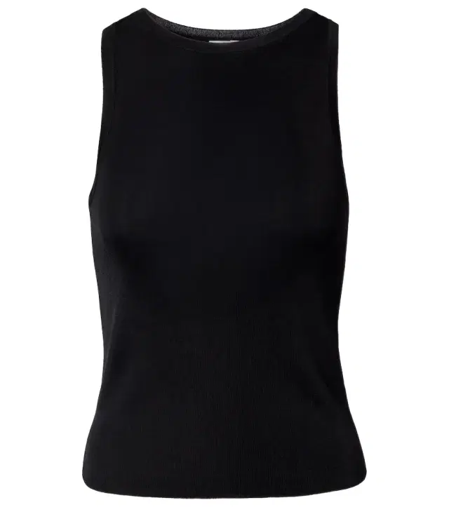 Saint Laurent Ribbed-knit jersey tank top