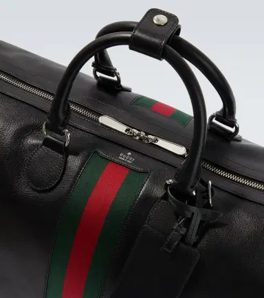 Gucci Web Trademark Medium leather duffel bag | Thumbnail 2 Gucci Web Trademark Medium leather duffel bag | Thumbnail 2