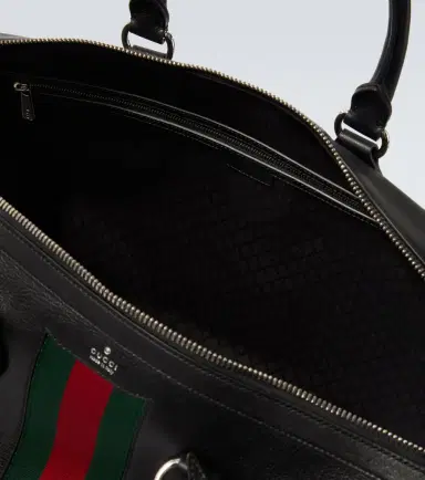 Gucci Web Trademark Medium leather duffel bag | Thumbnail 3 Gucci Web Trademark Medium leather duffel bag | Thumbnail 3