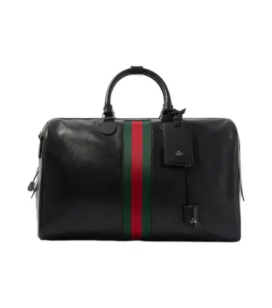 Gucci Web Trademark Medium leather duffel bag | Thumbnail 1 Gucci Web Trademark Medium leather duffel bag | Thumbnail 1