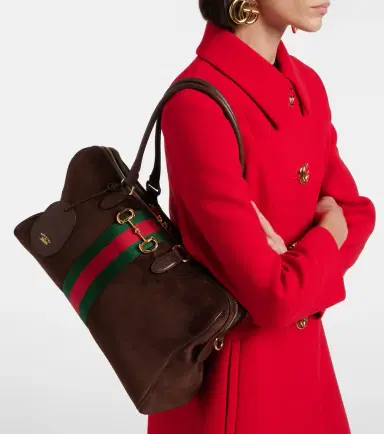 Gucci Borsetto Large suede duffel bag | Thumbnail 5 Gucci Borsetto Large suede duffel bag | Thumbnail 5