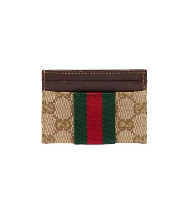 Gucci GG Canvas Web Stripe card holder