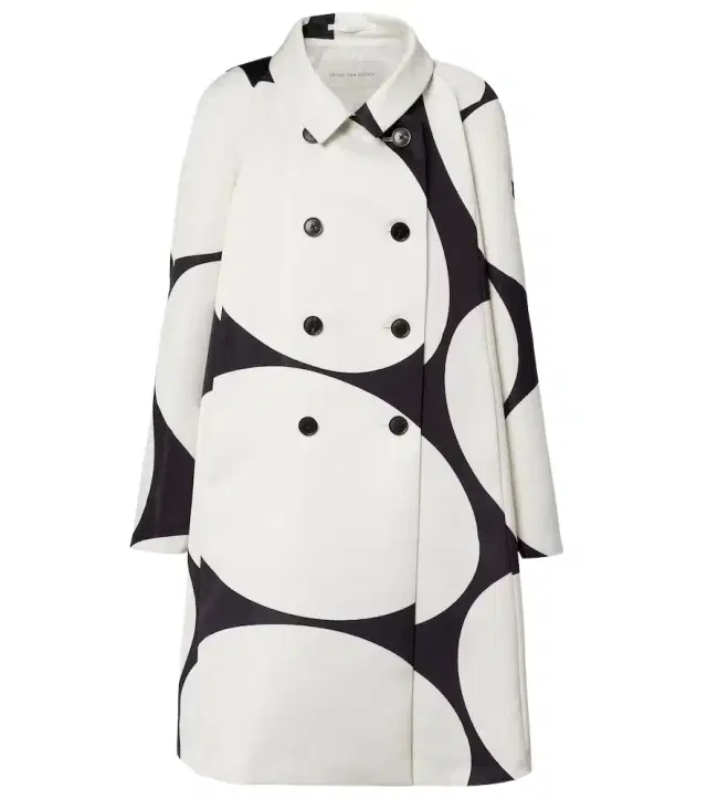 Dries Van Noten Polka-dot double-breasted satin coat