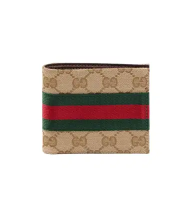 Gucci GG Canvas Web Stripe bifold wallet | Thumbnail 1 Gucci GG Canvas Web Stripe bifold wallet | Thumbnail 1