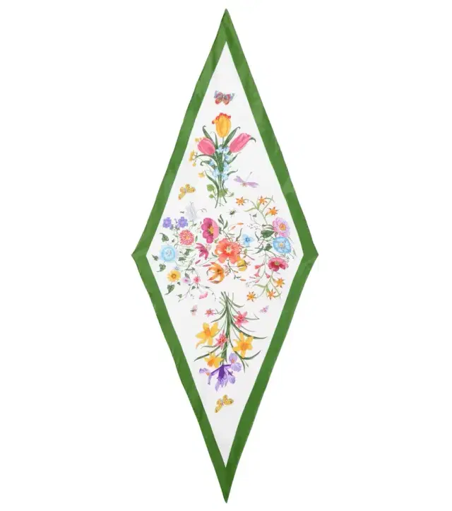 Flora silk twill scarf