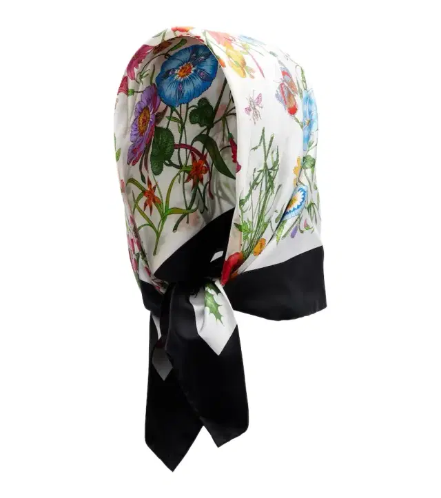 Flora silk twill scarf