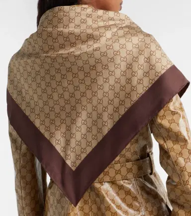 Gucci GG printed silk twill scarf | Thumbnail 4