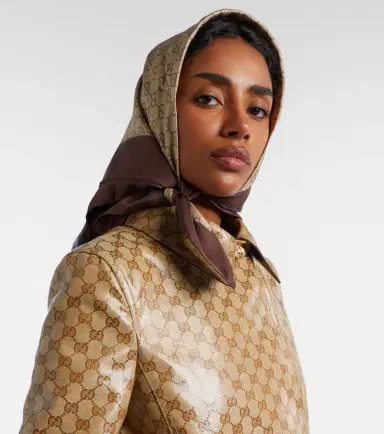 Gucci GG printed silk twill scarf | Thumbnail 5