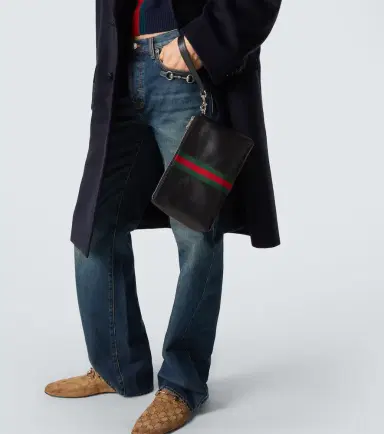 Gucci Web Trademark leather pouch | Thumbnail 5