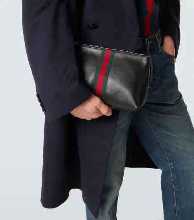 Gucci Web Trademark leather pouch | Thumbnail 7