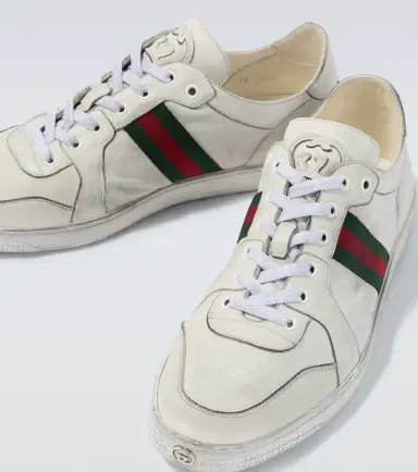 Gucci Stretch Web Stripe leather sneakers | Thumbnail 2 Gucci Stretch Web Stripe leather sneakers | Thumbnail 2