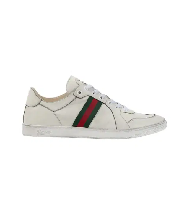 Gucci Stretch Web Stripe leather sneakers
