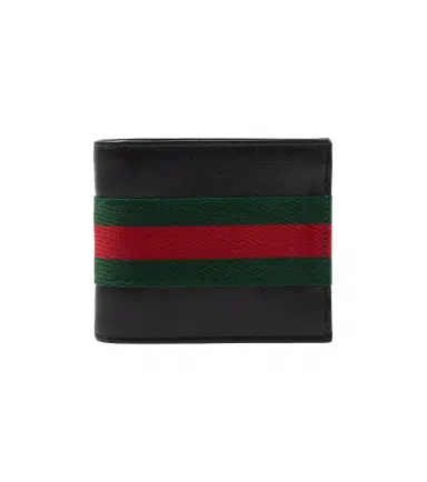 Gucci Web Trademark leather bifold wallet | Thumbnail 1 Gucci Web Trademark leather bifold wallet | Thumbnail 1