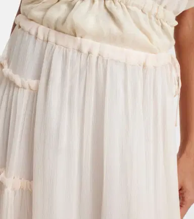 Dries Van Noten Ruffled asymmetric silk maxi skirt | Thumbnail 2