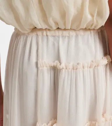Dries Van Noten Ruffled asymmetric silk maxi skirt | Thumbnail 3