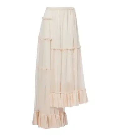 Dries Van Noten Ruffled asymmetric silk maxi skirt | Thumbnail 1