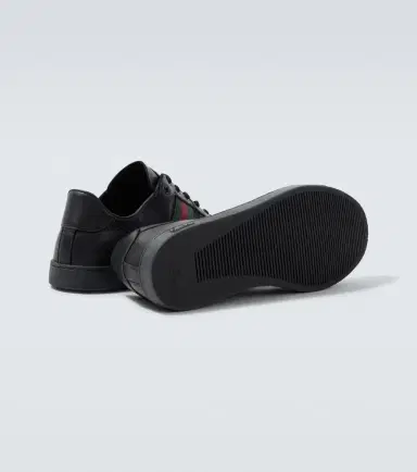 Gucci Stretch Web Stripe leather sneakers | Thumbnail 3 Gucci Stretch Web Stripe leather sneakers | Thumbnail 3