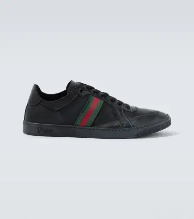 Gucci Stretch Web Stripe leather sneakers | Thumbnail 5 Gucci Stretch Web Stripe leather sneakers | Thumbnail 5