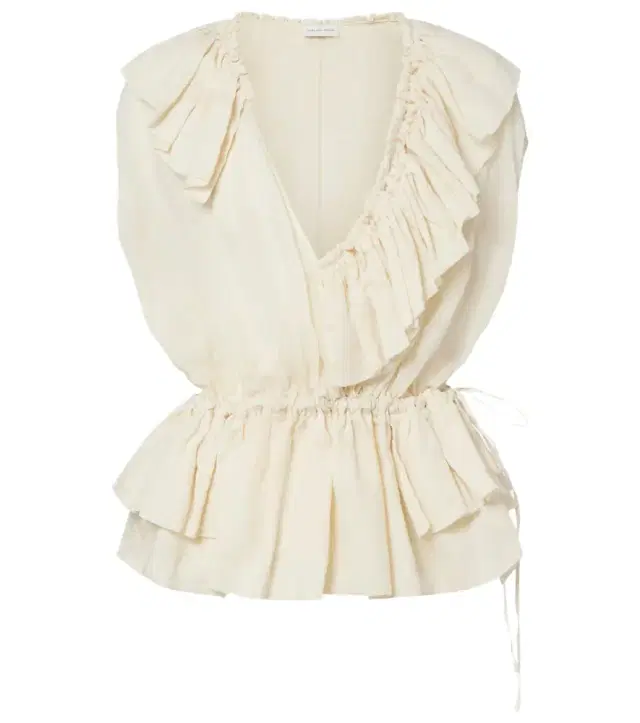 Dries Van Noten Ruffled peplum ramie top