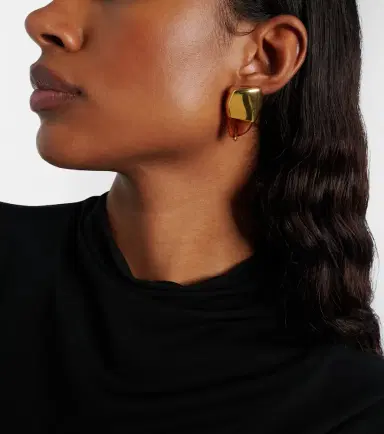Bottega Veneta Prisma Small 18kt gold-plated earrings | Thumbnail 3 Bottega Veneta Prisma Small 18kt gold-plated earrings | Thumbnail 3