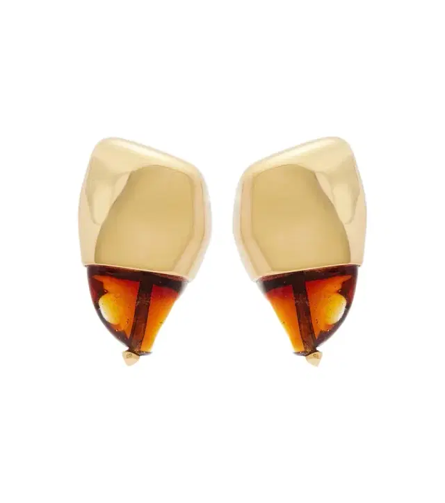 Bottega Veneta Prisma Small 18kt gold-plated earrings