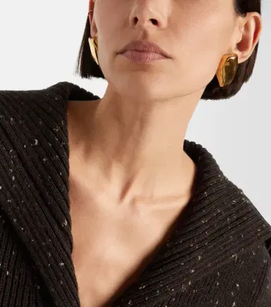 Bottega Veneta Prisma Small 18kt gold-plated earrings | Thumbnail 5 Bottega Veneta Prisma Small 18kt gold-plated earrings | Thumbnail 5