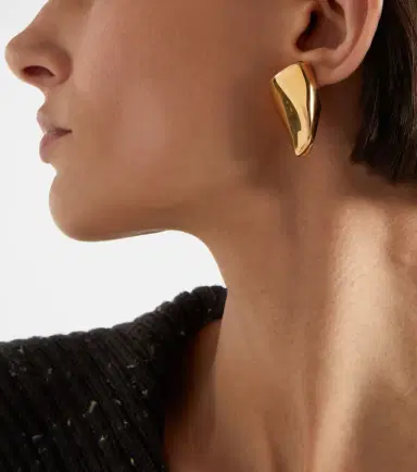 Bottega Veneta Prisma Small 18kt gold-plated earrings | Thumbnail 6 Bottega Veneta Prisma Small 18kt gold-plated earrings | Thumbnail 6