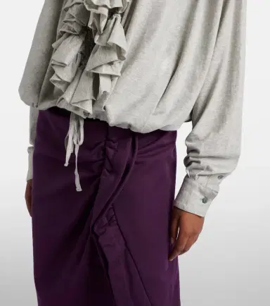 Dries Van Noten Ruffled cotton jersey blouse | Thumbnail 3