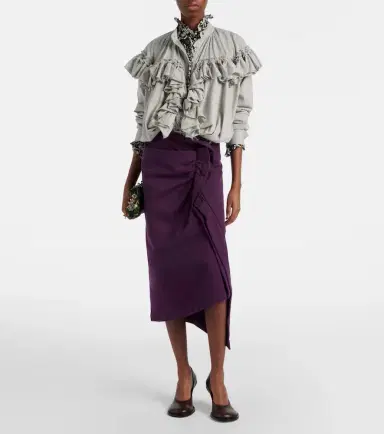Dries Van Noten Ruffled cotton jersey blouse | Thumbnail 4