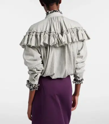 Dries Van Noten Ruffled cotton jersey blouse | Thumbnail 5
