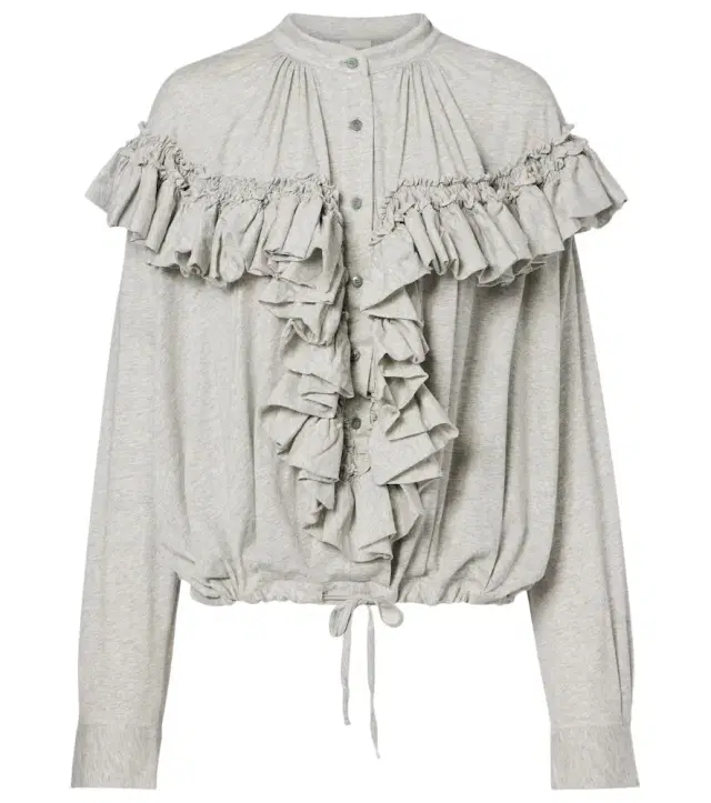 Dries Van Noten Ruffled cotton jersey blouse