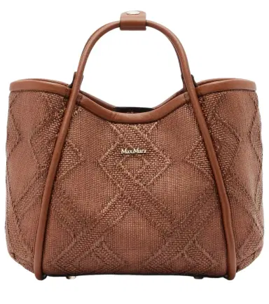 Max Mara Marin Small leather-trimmed top-handle bag | Thumbnail 1 Max Mara Marin Small leather-trimmed top-handle bag | Thumbnail 1