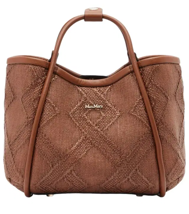Marin Small leather-trimmed top-handle bag