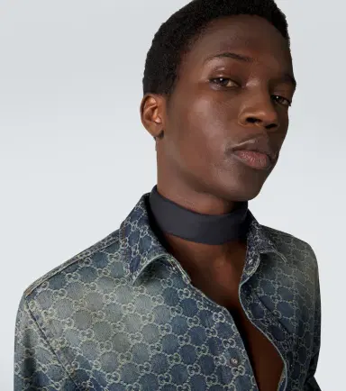 Gucci Web Stripe cotton and silk scarf | Thumbnail 2