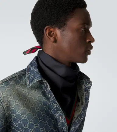 Gucci Web Stripe cotton and silk scarf | Thumbnail 3