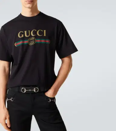 Gucci Logo cotton and silk jersey T-shirt | Thumbnail 3