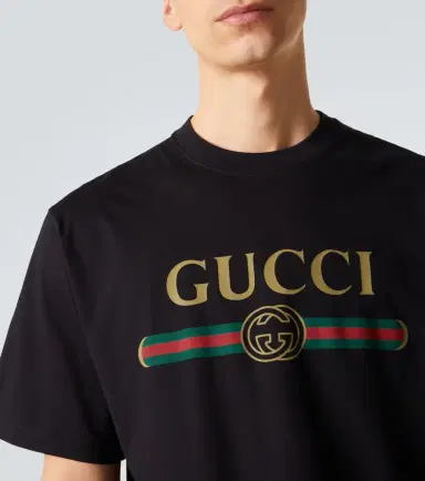 Gucci Logo cotton and silk jersey T-shirt | Thumbnail 4