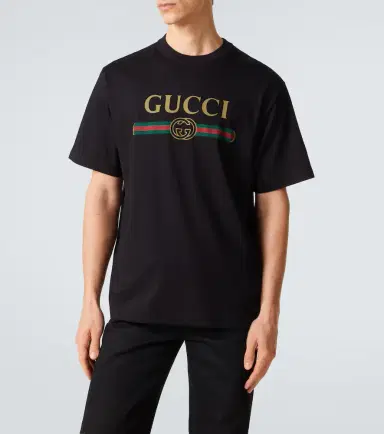 Gucci Logo cotton and silk jersey T-shirt | Thumbnail 5