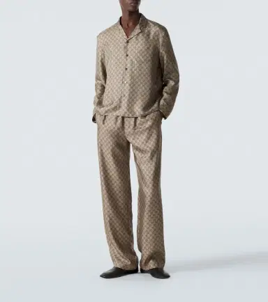Gucci GG silk twill straight pants | Thumbnail 2 Gucci GG silk twill straight pants | Thumbnail 2