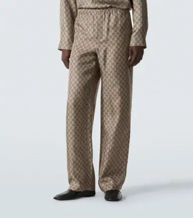 Gucci GG silk twill straight pants | Thumbnail 6 Gucci GG silk twill straight pants | Thumbnail 6