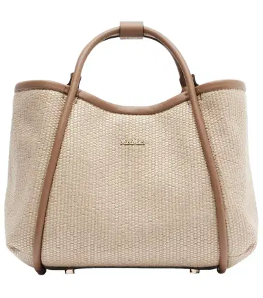 Max Mara Marin Small leather-trimmed top-handle bag | Thumbnail 1