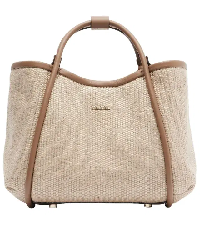 Max Mara Marin Small leather-trimmed top-handle bag