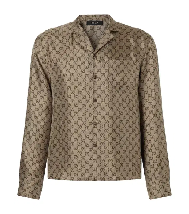 Gucci GG printed silk twill shirt