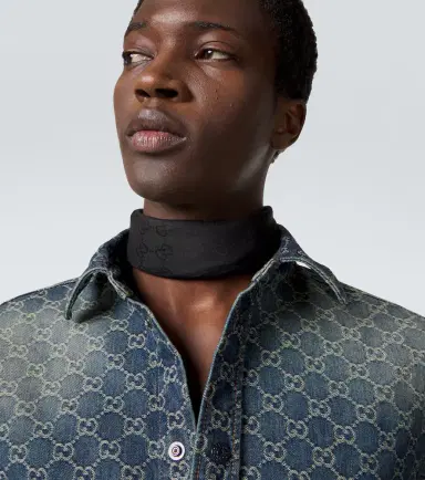 Gucci GG cotton and silk pocket square | Thumbnail 2