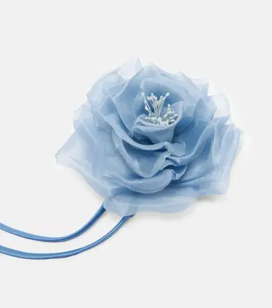 Max Mara Ario floral-appliqué silk chiffon brooch | Thumbnail 3